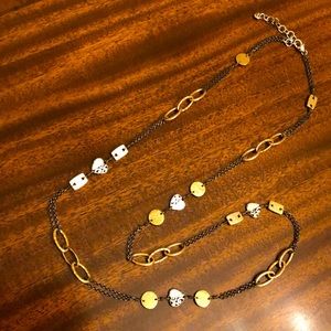 Brighton MELANGE 42" gold/silver multi link necklace.